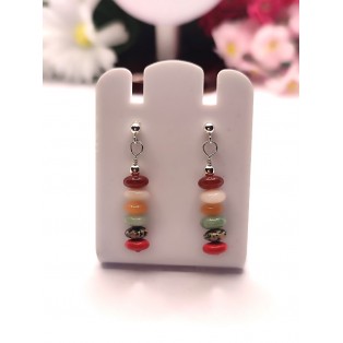 Mixed Gemstone French Post Style Earrings - Autumn Collection